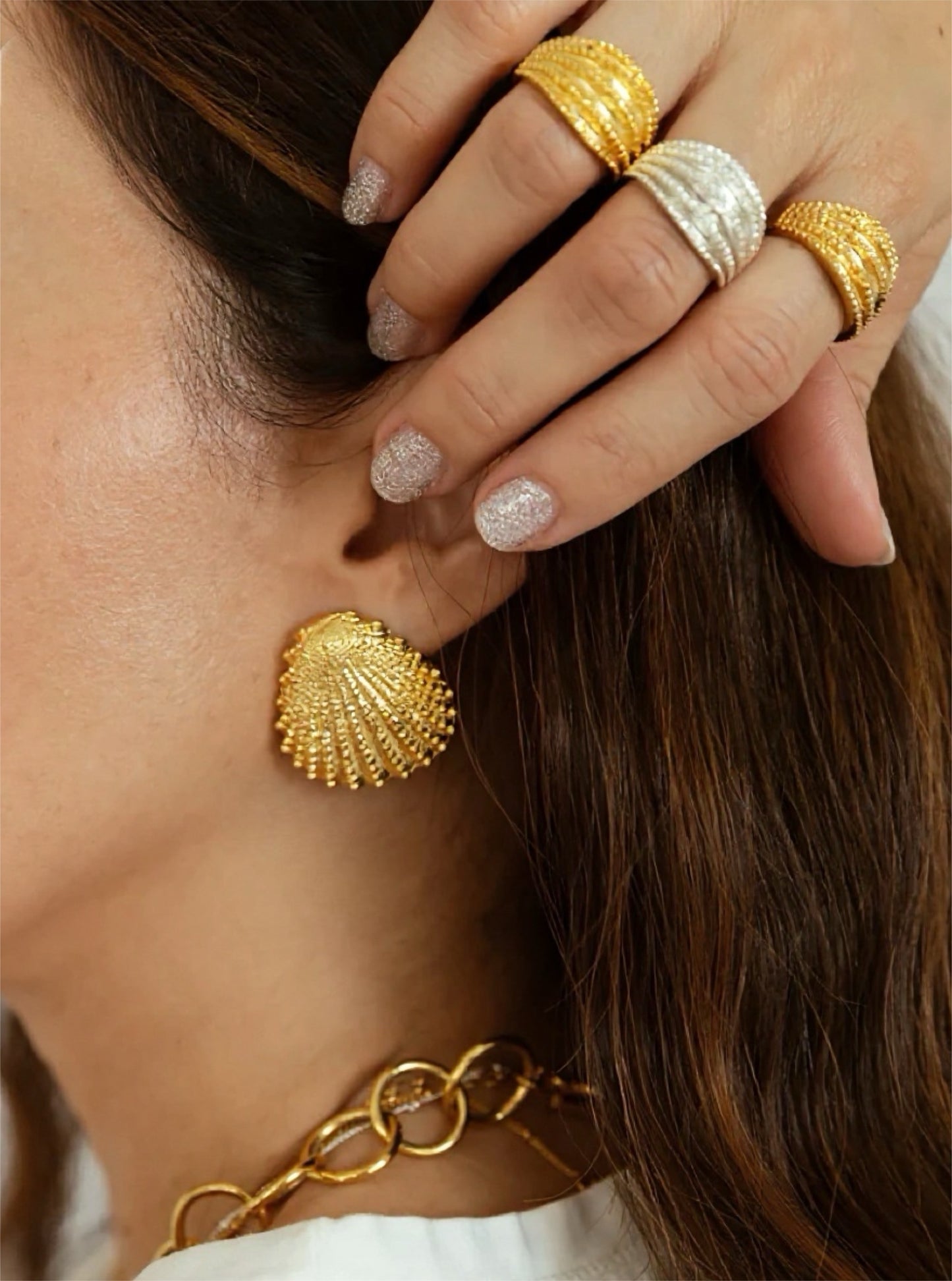 Aretes topos concha maxi