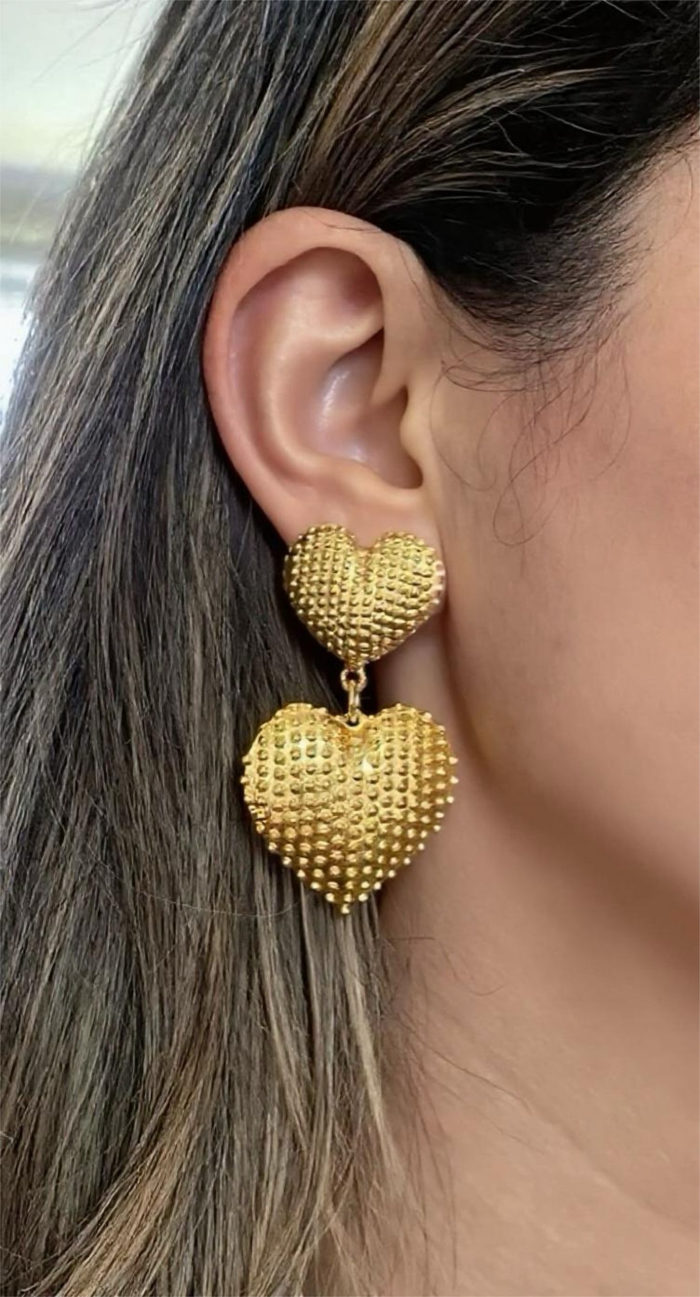 Aretes Arena Doble Corazón